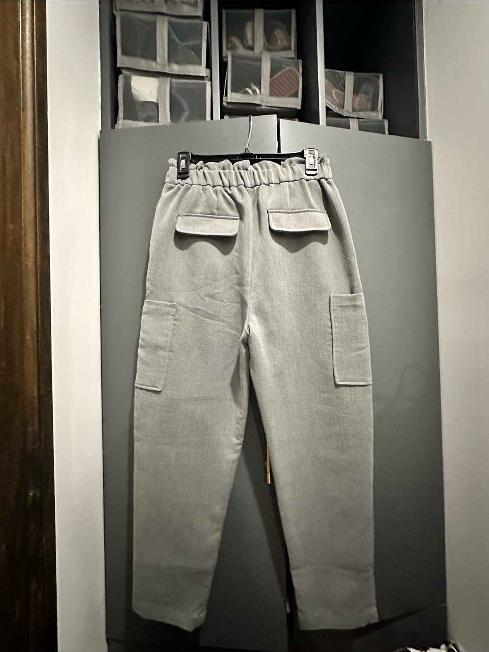 Zara Women’s High waist Light Gray Cargo Pants - Picture 3 of 8